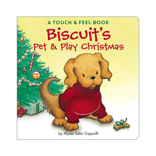 小饼干狗圣诞节  英文原版 Biscuit's Pet & Play Christmas: A Touch Feel Book 触摸书纸板书 0-3岁绘本 英文版 进口书籍