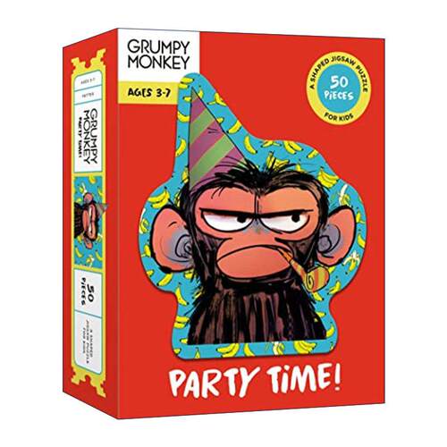 英文原版 Grumpy Monkey Party Time Puzzle 暴怒猴派对时间 拼图 儿童趣味益智游戏 英文版 进口英语原版书籍