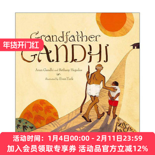 英文原版 Grandfather Gandhi 我的爷爷甘地 精装 英文版 进口英语原版书籍