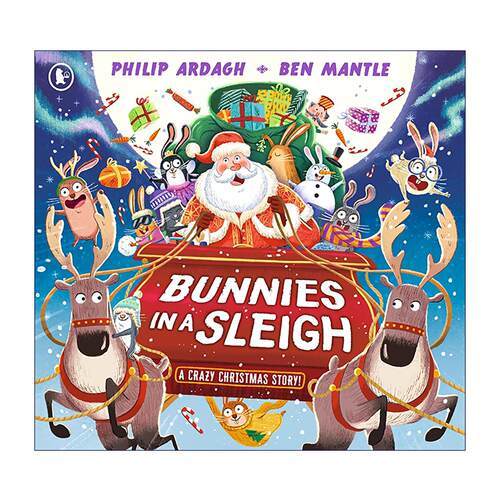 英文原版 Bunnies in a Sleigh A Crazy Christmas Story 雪橇上的兔子 疯狂的圣诞节 儿童动物绘本 英文版 进口英语原版书籍