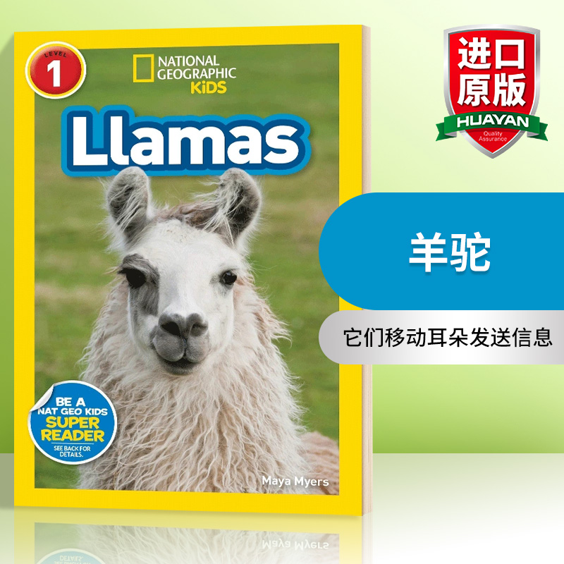 华研原版 美国国家地理分级阅读读物 羊驼 英文原版 National Geographic Kids Readers L1 Llamas 动物科普百科 英文版 进口书