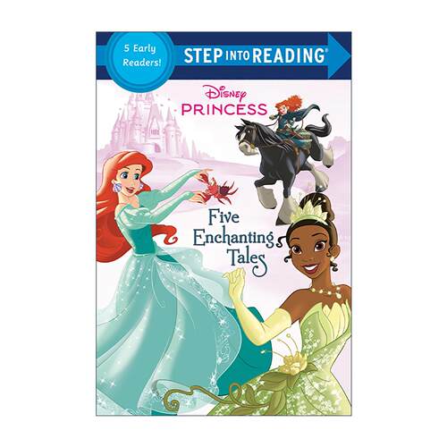 英文原版 Step into Reading Five Enchanting Tales Disney Princess 迪士尼公主 五个迷人的故事合集 同名电影改编 灰姑娘