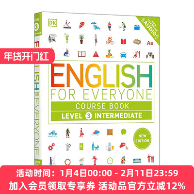 英文原版 English for Everyone Course Book Level 3 Intermediate DK人人学英语3 中级教材书新版 雅思托福 进口英语原版书籍