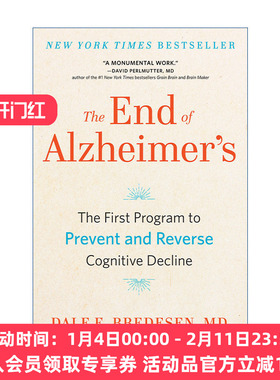 英文原版 The End of Alzheimer's 终结阿尔茨海默病 全球首套预防与逆转 老年痴呆的个性化程序 Dale E. Bredesen 英文版 进口英