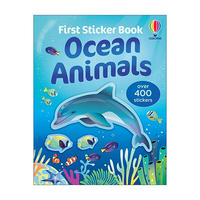英文原版 Usborne First Sticker Book Ocean Animals 一本贴纸书 海洋动物 400多张 尤斯伯恩儿童益智游戏 进口英语原版书籍