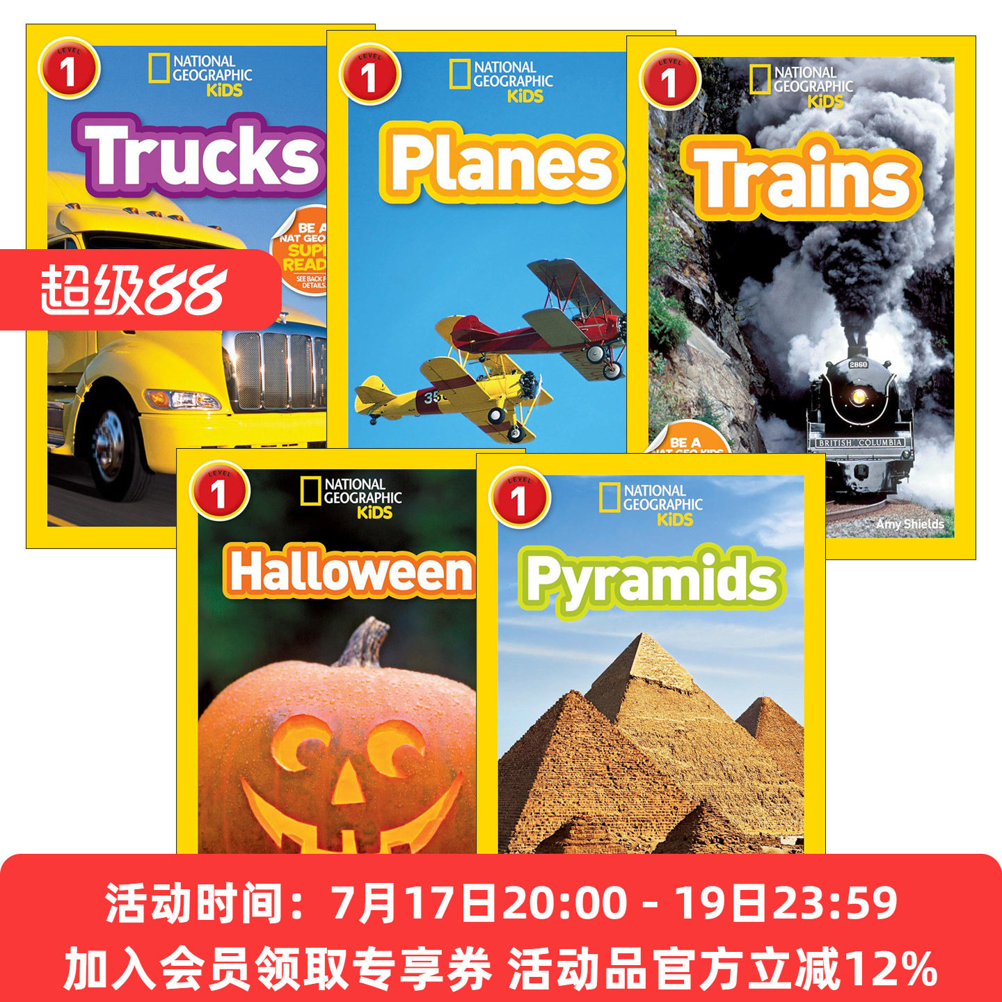 英文原版 National Geographic Kids Readers L1 Halloween 国家地理儿童分级读物第1级 5册 英文版 进口英语原版书籍