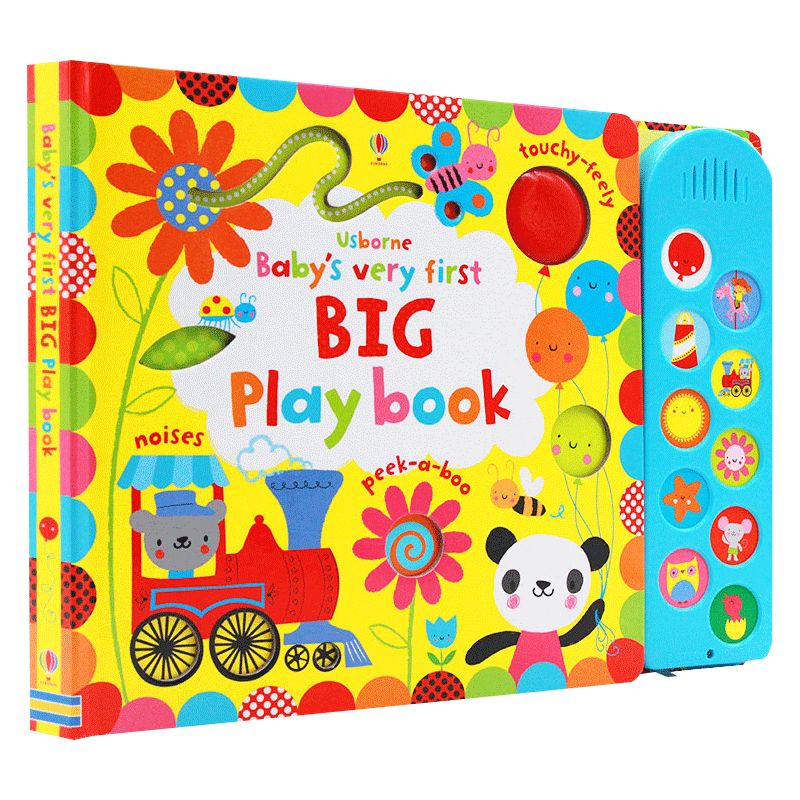 幼儿纸板触摸发声翻翻书 英文原版绘本 Baby's Very First Big Playbook 英文版儿童英语启蒙早教游戏互动书 洞洞书 进口原版书籍