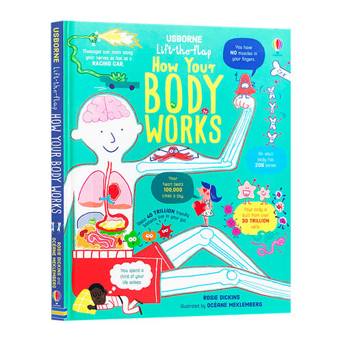 身体认知翻翻书 英文原版绘本 Usborne Lift the Flap How Your Body Works 尤斯伯恩 人体器官运作原理 英文版儿童英语常识科普