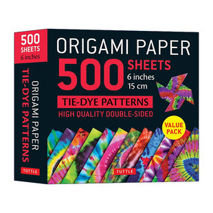 進口英語原版 扎染圖案雙面折紙500張 Dye 英文原版 Tie Patterns Origami 500 Paper Publishing 書籍 Tuttle sheets