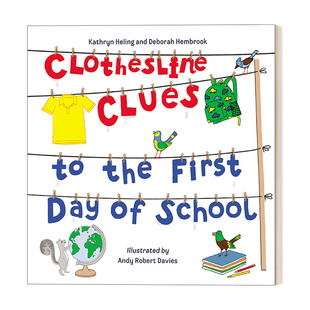 谁在晾衣服 进口英语原版 7岁儿童职业认知绘本 Day 英文原版 First Clothesline Clues 英文版 书籍 看图猜谜 the School