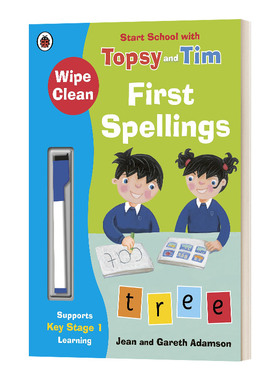拼写练习书 英文原版 Wipe-Clean First Spellings Start School with Topsy and Tim 可擦写 英文版 进口英语原版书籍