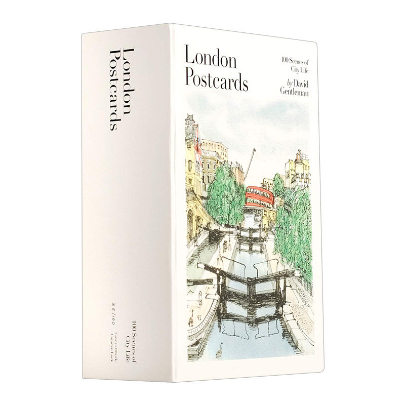 英文原版 100 London Postcards 伦敦 城市水彩画明信片 英文版 进口英语原版书籍