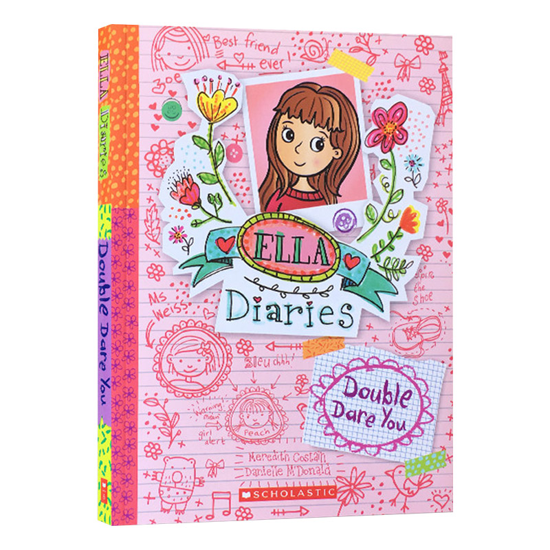 英文原版 Ella Diaries Double Dare You 艾拉日记4 我赌你不敢 儿童漫画小说卡通图画书 课外阅读章节桥梁书 英文版进口英语书籍