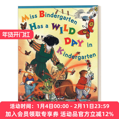 英文原版 Miss Bindergarten Has a Wild Day in Kindergarten 宾得小姐在幼儿园度过了疯狂的一天 3-5岁 英文版 进口英语原版书籍