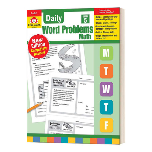 每日练习系列 英文原版 Daily Word Problem Math 2019 Grade 5 TE 数学应用题 五年级 完整版 2019年版 英文版 进口英语原版书籍