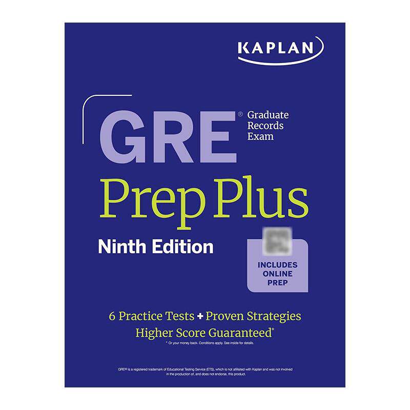 英文原版 GRE Prep Plus 卡普兰GRE备考指南 第9版 6套题+实用技巧+高分策略 英文版 进口英语原版书籍