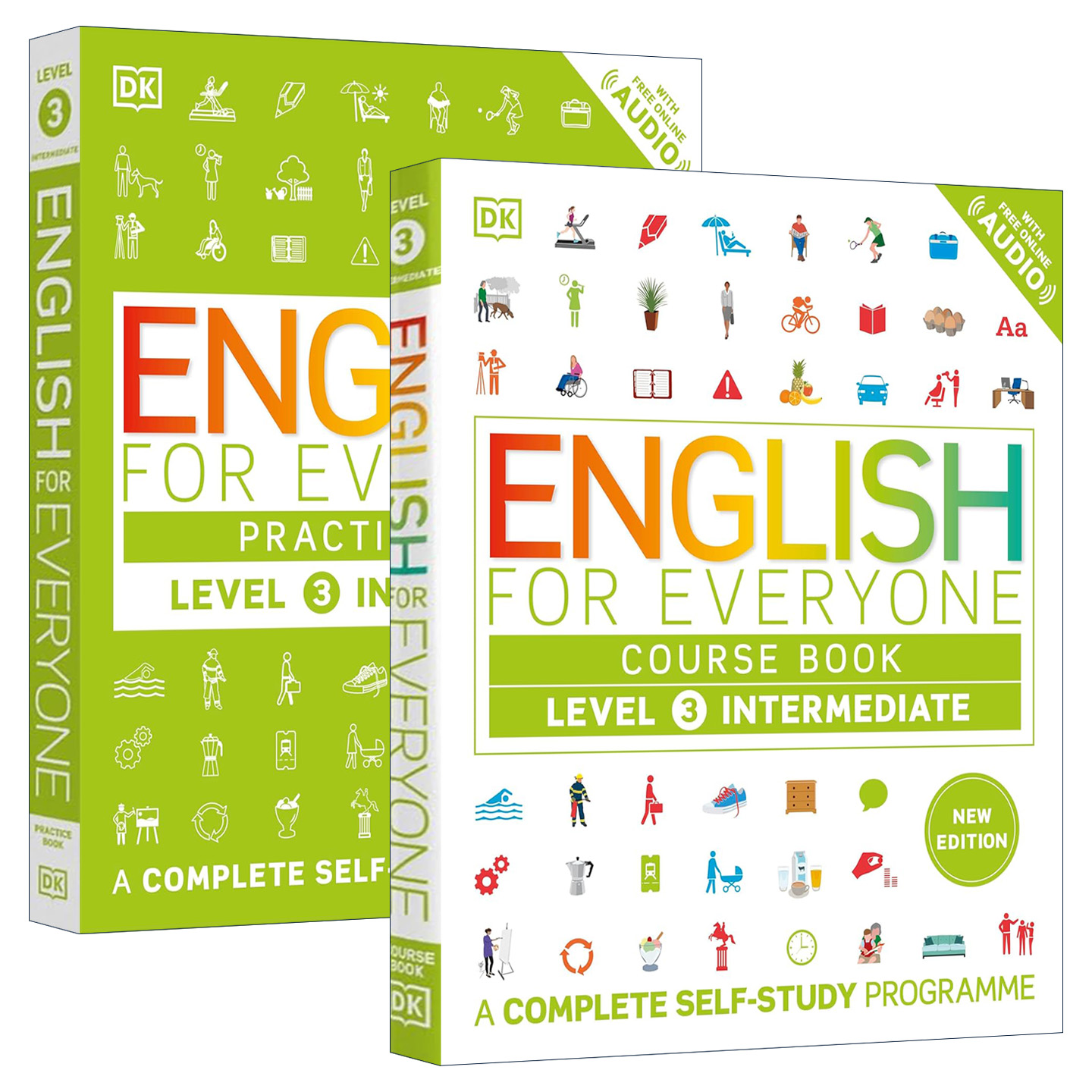 英文原版 English for Everyone Course Book Level 3 Intermediate DK人人学英语3新版 中级教材书+练习册 2册 英文版 进口书籍