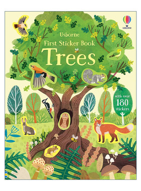 英文原版 Usborne First Sticker Book Trees 树主题贴纸书 180多张贴纸 尤斯伯恩儿童启蒙认知益智游戏 英文版 进口英语原版书籍