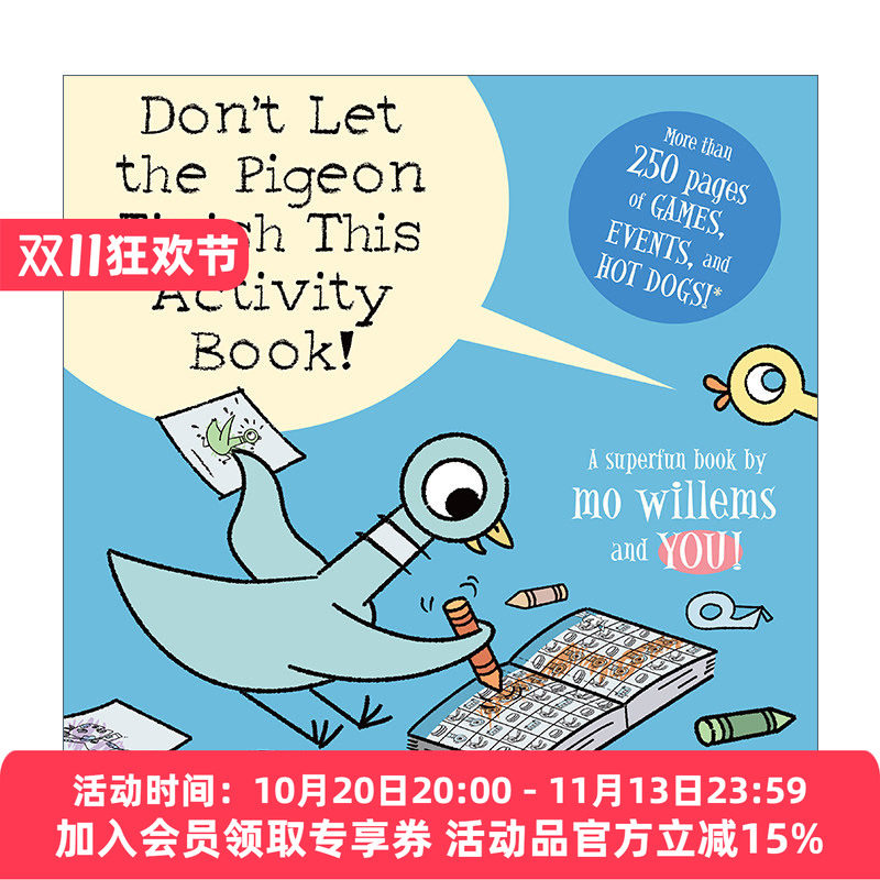 英文原版 别让鸽子完成这本活动书 Don't Let the Pigeon Finish This Activity Book 英文版 进口英语原版书籍
