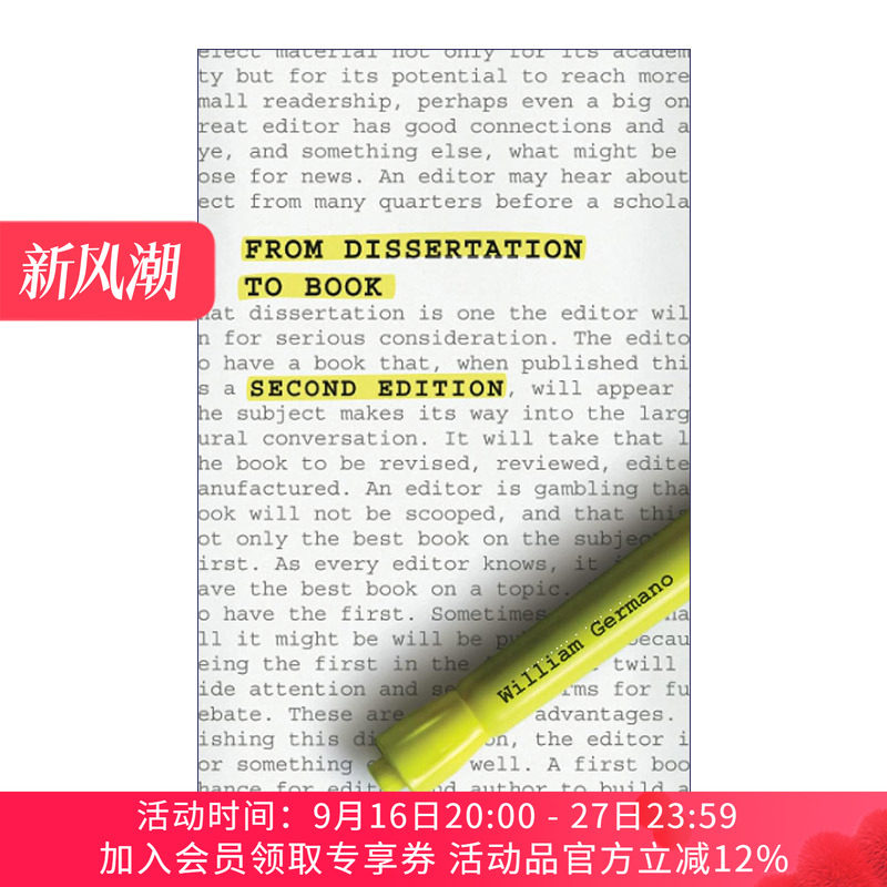 从学位论文到学术专著  英文原版 From Dissertation to Book 第二版 芝加哥写作指南系列 William Germano 英文版 进口英语书籍