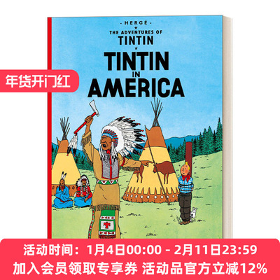 英文原版 Tintin In America 丁丁历险记之丁丁在美洲 英版 The Adventures Of Tintin 英文版 进口英语原版书籍
