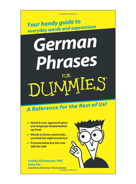 原版 German Phrases for Dummies 德语短语 达人迷 进口原版书籍