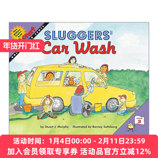 英文原版 Mathstart Level 3 Sluggers' Car Wash 数学启蒙绘本3级 英文版 进口英语原版书籍