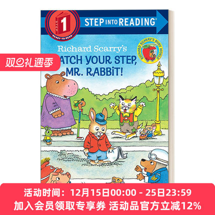 英文原版 Step into Reading 1 -Richard Scarry's Watch Your Step  Mr. Rabbit!兔子先生 请看路 英文版 进口英语原版书籍