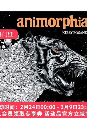 英文原版 Animorphia 幻兽之国 填色寻物 着色涂色书 绘本 漫画 艺术 Kerby Rosanes 英文版 进口英语原版书籍
