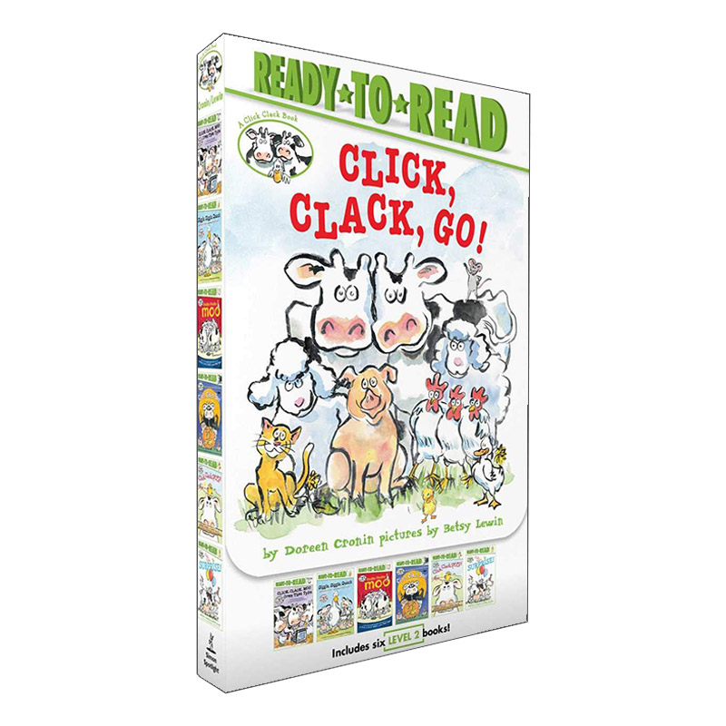 英文原版 Click Clack Go 嘻哈农场6本套装合集  咔嗒咔嗒哞 奶牛会打字 英文版 进口英语原版书籍