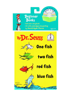 一条鱼两条鱼红色的鱼蓝色的鱼 英文原版 One Fish Two Red Blue 苏斯博士儿童绘本 附CD 英文版 进口英语书籍