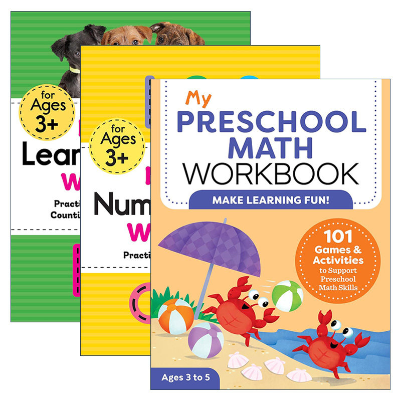 英文原版 My First Preschool Skills Workbooks 我的学前数学练习册 3册 英文版 进口英语原版书籍