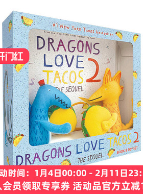 英文原版 Dragons Love Tacos 2 Book Toy 爱吃玉米饼的龙2 书+玩具套装 英文版 进口英语原版书籍