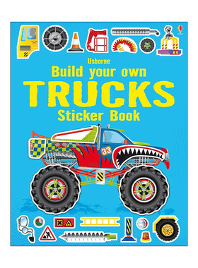 英文原版 Usborne Build your own Trucks Sticker book 卡车贴纸书 尤斯伯恩儿童早教启蒙认知益智游 英文版 进口英语原版书籍