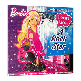 兰登书屋小金书 我可以成为摇滚明星 Star 含贴纸 英文版 儿童绘本 Can 芭比 Barbie 书籍 进口英语原版 Rock 英文原版