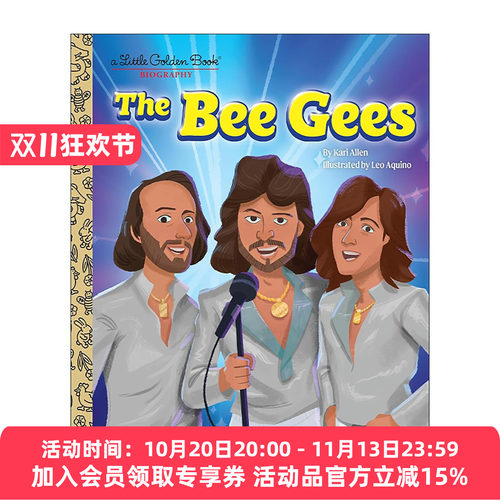英文原版 The Bee Gees A Little Golden Book Biography比吉斯 澳大利亚乐队 格莱美传奇奖得主 儿童传记绘本 兰登书屋精装小金书
