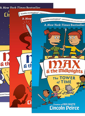 英文原版 Max and the Midknights 麦克斯和米德克尼特人3册 Big Nate大内特系列作者Lincoln Peirce 英文版 进口英语原版书籍