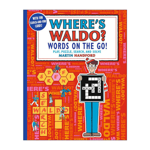 英文原版 Where's Waldo Words on the Go 沃尔多在哪里 字谜 填字游戏 儿童趣味活动书 英文版 进口英语原版书籍