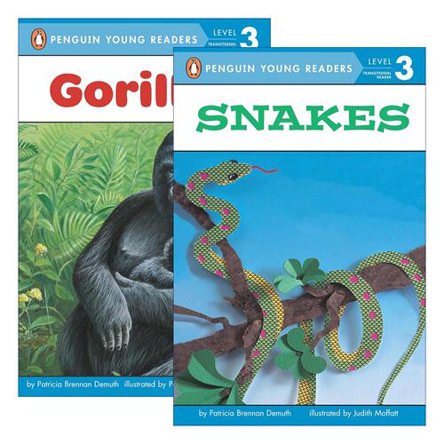 英文原版 Penguin Young Readers Level 3 Patricia Brennan Demuth动物科普系列2册 大猩猩 蛇 科普百科 企鹅青少分级阅读3级