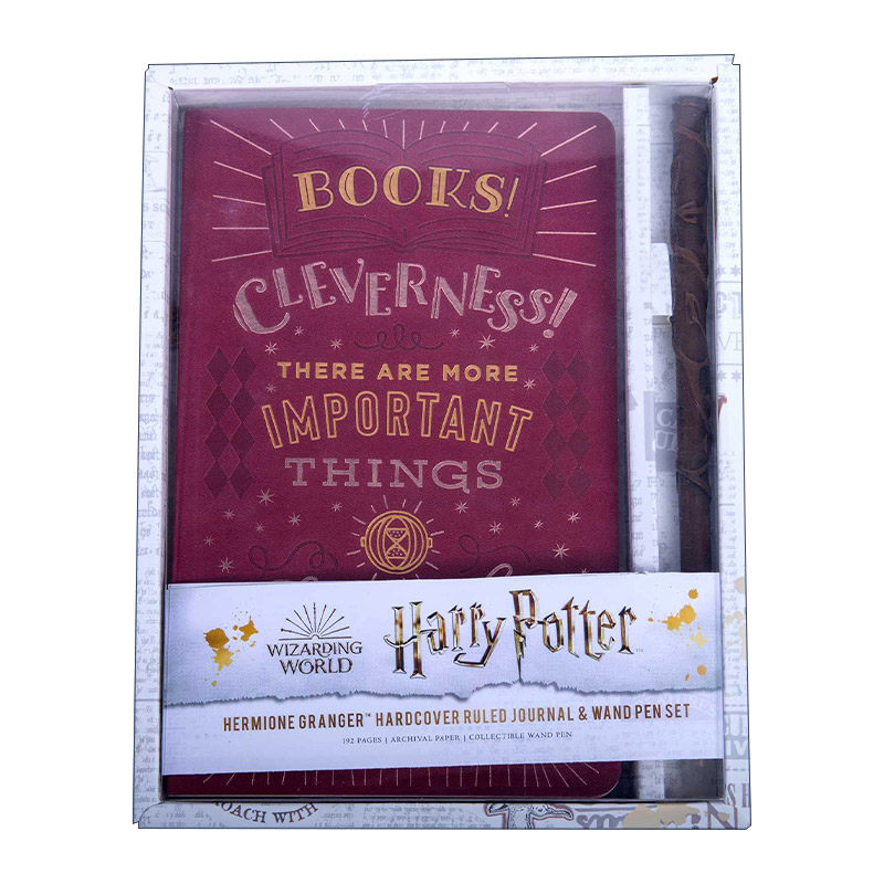 英文原版 Harry Potter Hermione Granger Hardcover Ruled Journal and Wand Pen Set 哈利波特 赫敏格兰杰语录日记本+魔杖笔