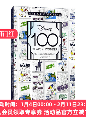 英文原版 Art of Coloring Disney 100 Years of Wonder 迪士尼100周年填色书 百年奇迹 创意绘画 英文版 进口英语原版书籍