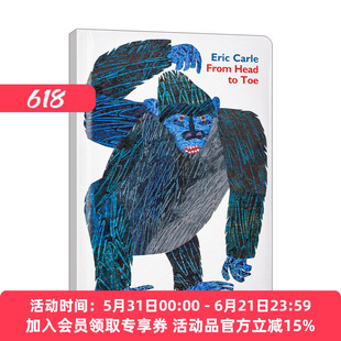 从头动到脚 英文原版绘本 From Head to Toe Padded Board Book 大开纸板书 艾瑞卡尔Eric Carle 英文版 进口英语原版书籍