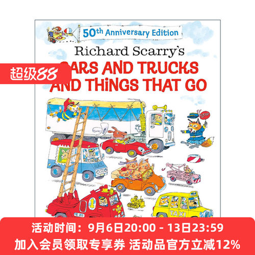 英文原版 理查德斯凯瑞 交通工具 Richard Scarry's Cars and Trucks and Things That Go 50周年纪念版 儿童精装绘本 英文版