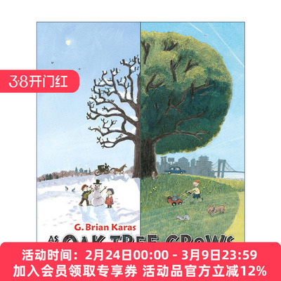 就像一棵橡树在生长  英文原版 As an Oak Tree Grows 儿童自然历史精装绘本 G. Brian Karas 英文版 进口英语原版书籍