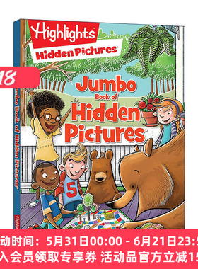 隐藏图片巨型书 英文原版 Jumbo Book of Hidden Pictures Highlights Jumbo Books & Pads 词汇学习 谜题 亮点儿童益智游戏活动书