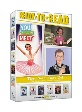 英文原版 They Never Gave Up the Stories of Six Amazing Women 准备读系列分级阅读3 伟大女性 6册盒装 Ready-to-Read Level 3
