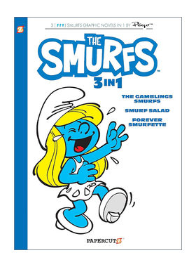 英文原版 The Smurfs 3-in-1 Vol.9 蓝精灵3合1全彩漫画9 三个故事合辑 英文版 进口英语原版书籍