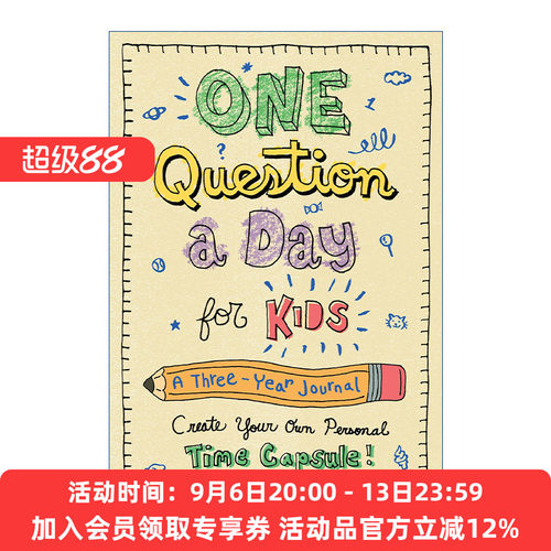 英文原版 One Question a Day for Kids A Three-Year Journal Create Your Own Personal Time Capsule 孩子每天问一个问题