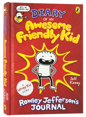 小屁孩日记作者新作 英文原版小说 Diary of an Awesome Friendly Kid 英语漫画绘本 杰夫金尼 儿童文学小说书 英文版进口原版书籍