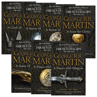 英文原版小说 A Song of Ice and Fire 冰与火之歌系列7册 权力的游戏 列王的纷争 冰雨的风暴 魔龙的狂舞 英文版 进口英语原版书